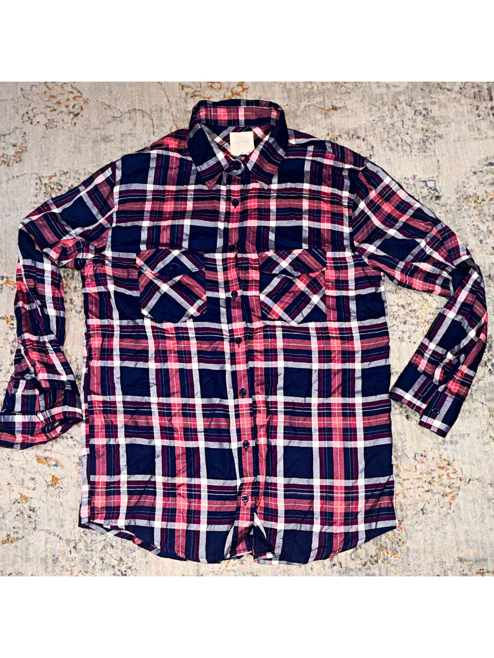 Harper Heritage Women's XS Plaid Flannel Button-Up Shirt Collared Pockets A161